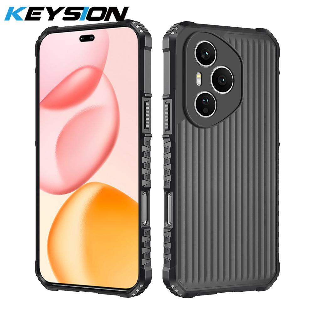 KEYSION Heavy Duty Shockproof Phone Case for HONOR 400 Pro 5G Soft Silicone+PC Translucent Matte Back Cover for Honor 400 Lite 5G