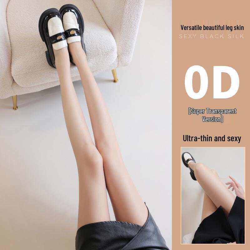 0D Ultra-Thin Women's Black Stockings: Spring/Summer Anti-Snag, No-Drop Crotch, Mint Mambo Pantyhose