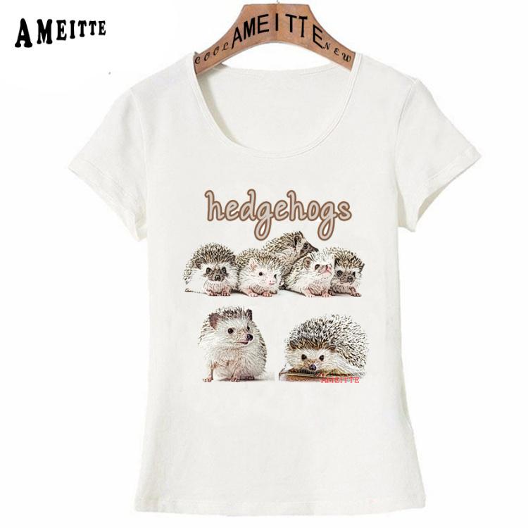 Cute Nerdy Hedgehog Wearing Glasses And Bow Tie Print T Shirt Summer Fashion Women T Shirt