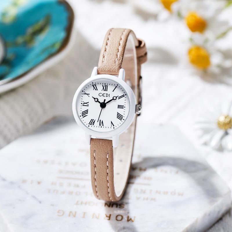 Retro Simple Women'S Watch, Small And Exquisite High-Value Quartz Watch, Girl Middle School Student Belt Watch