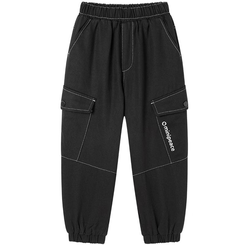 MiniPeace Boys  Winter Fleece-Lined Cargo Pants 110 чёрный
