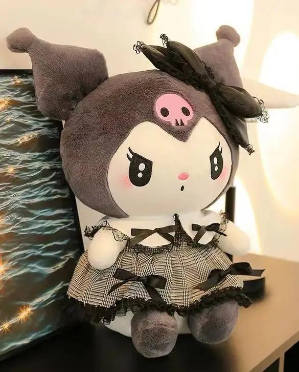 *New Kawaii 25cm Sanrio Plush Toy Jade Dog Kuromi Dressing Doll Doll Plush Toy Stuffed Animal Patung Dolls Birthday Gift