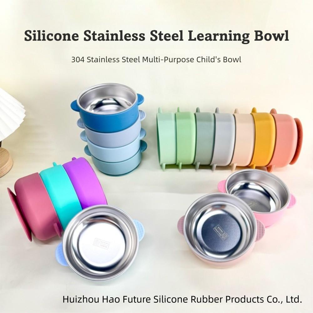 

Heat Resistant Silicone Sucker Bowl Detachable Kids Tableware Baby Feeding Tableware for Babies рожевий