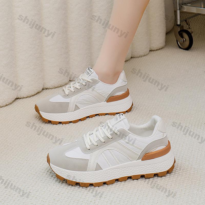 Fashion Women Shoes 2025 Spring Autumn New Breathable Non Slip Women Casual Sport Shoes Comfortable Height Increase Sewing Running Shoes