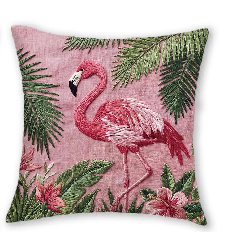 

1/4pcs Tropical Flamingo Throw Pillow Covers Pink Jungle Botanical Decorative Pillow Cases for Home Sofa Bedroom Living Room 45x45cm-1pcs