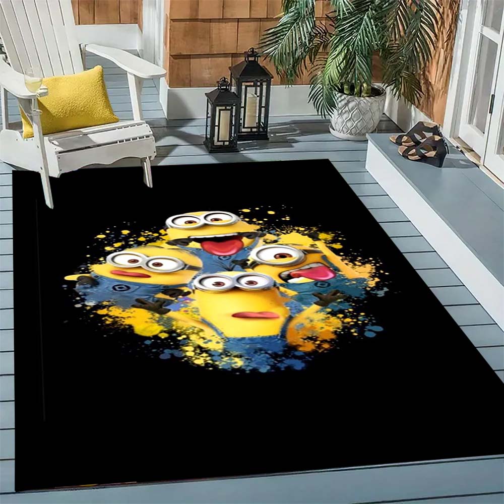 Stylish Minions Design Non-Skid Area Rug Living Room Bedroom Soft Carpet Children Play Mat Home Decor Gift