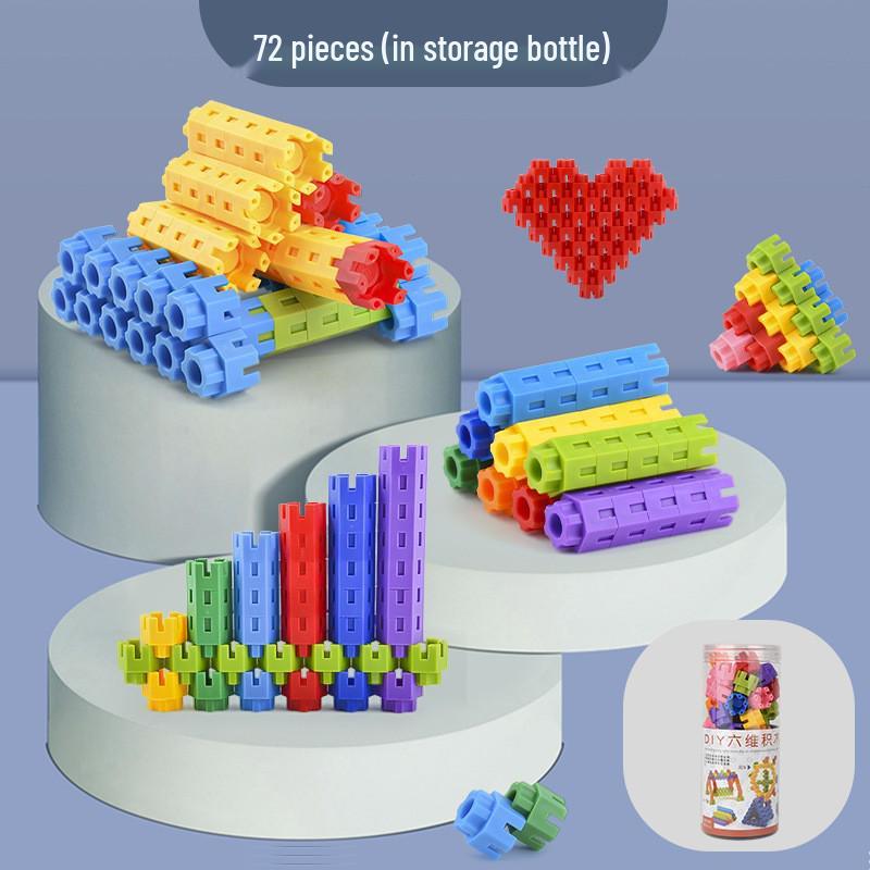 3-6 Year Olds Hexagonal Interlocking Building Blocks - Educational Toy for Early Learning 2.1cm x 2cm