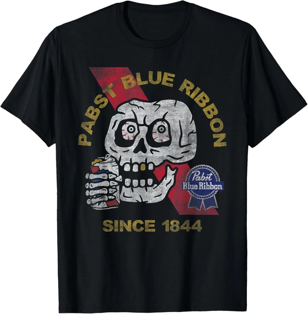 Weathered Pabst Beer Skull Since 1844 T- Shirt