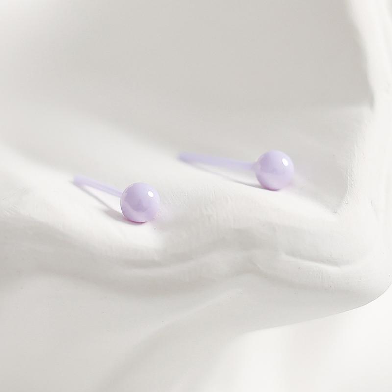 Bioceramic 4MM Bead Mini Stud Earrings For Women Jewelry Allergy Prevention Piercing Ear Hole Accessory