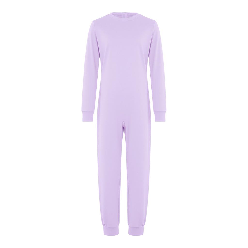 Unisex Kids Special Needs Clothing Round Neck Long Sleeve Back Invisible Zipper One Piece Cotton Jumpsuit