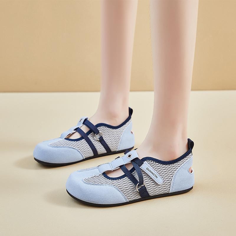 Fashion 2025 New Summer Shoes New Hollow Mesh Breathable Flat Casual Board Shoes Patchwork Mesh Shoes Shallow Mouth Designer
