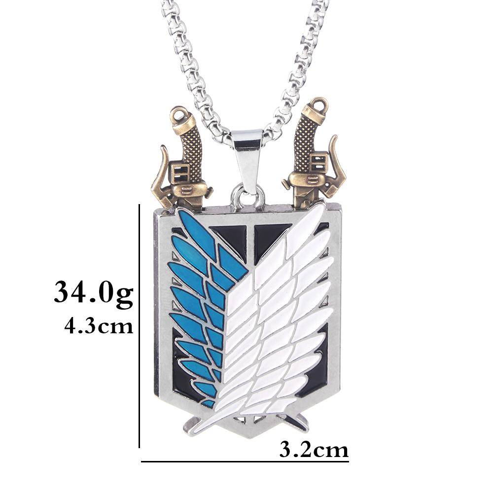 Anime Attack on Titan Halskette Shingeki No Kyojin Wings of Freedom Survey Sword Punk Halskette für Frauen Männer Cosplay Schmuck Geschenk
