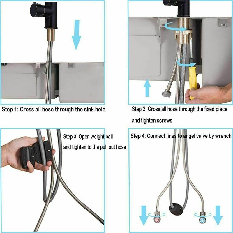 Mitigeurs de cuisine en acier inoxydable noir mat avec capteur tactile intelligent et bec extractible pour eau chaude et froide