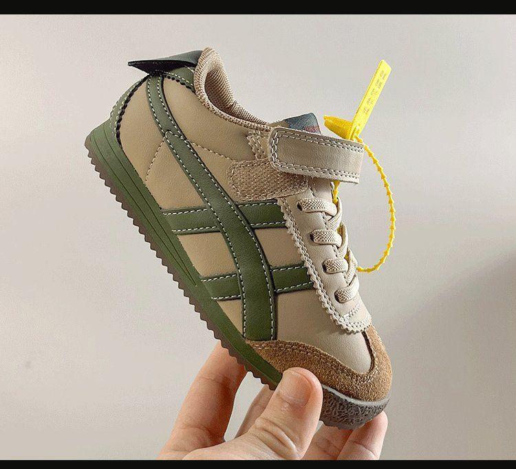 Genuine Leather Kids' Forrest Gump Sneakers - Spring 2025: Non-slip, Soft Sole, Breathable Mesh Skate Shoes for Boys and Girls.