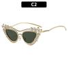 European And American Fashion New Cat'S Eye Diamond-Encrusted Luxury Sunglasses High-End Large-Frame Butterfly Street Sunglasses Trendy Brand Glasses