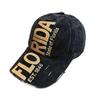New Three-Dimensional and Stylish American Retro Street Edging Hole Old Baseball Cap FLORIDA Letter Embroidery Cap