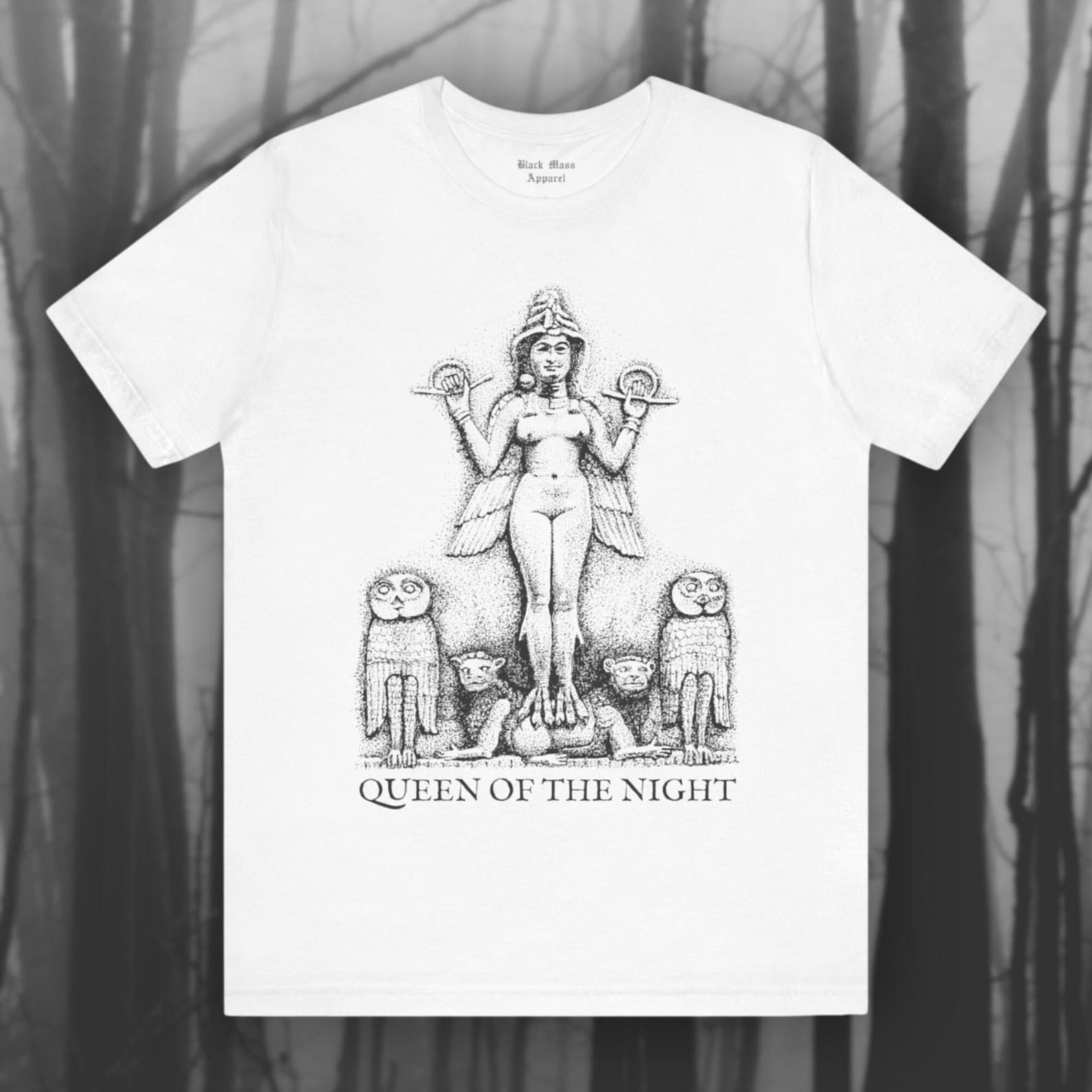 Queen of the Night, Inanna T-Shirt, Ancient Sumerian Goddess Shirt, Mesopotamian Deity, Lilith T-Shirt Unisex Jersey Short Sleeve Tee M