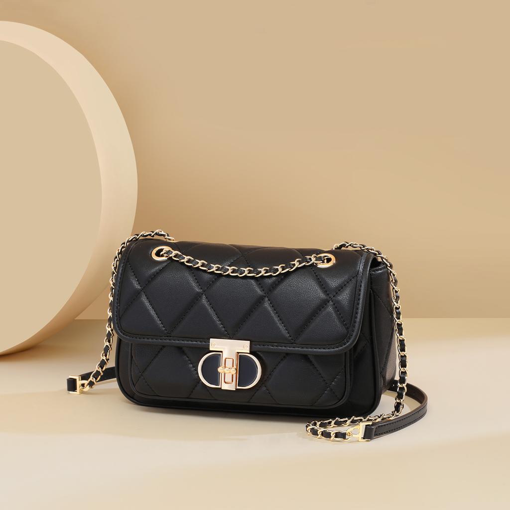 Bag Women'S Bag Crossbody Bag Cowhide Chain Shoulder Bag Versatile Small Square Bag Birthday And New Year Gift For Girls