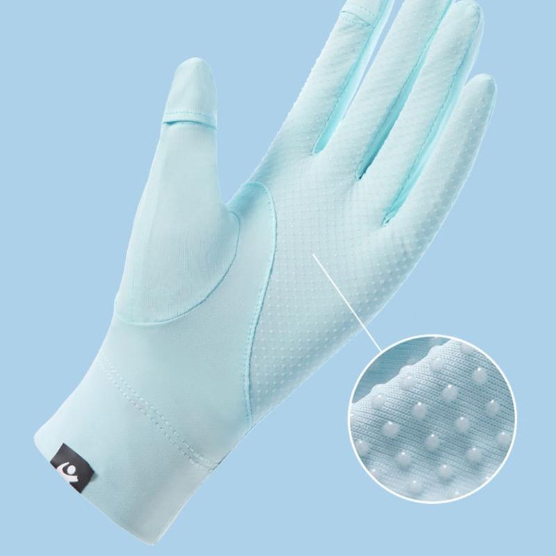 Summer and Spring Gloves Two-finger Exposed Gloves Sunproof Women Teens Skin-friendly Cycling Hiking Gloves Mittens