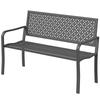 Garden Bench 2-Seater Metal Weatherproof Outdoor Bench with Rust-Resistant Backrest, Geometric up to 240 kg