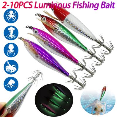 Luminous Fishing Bait Octopus Cuttlefish Fishing Bait Squid Hook Lure Hook Fishing Tackles Squid Jig Baits for Fishing
