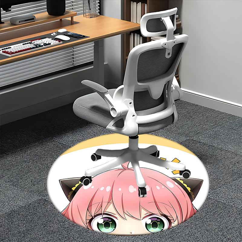 

zero two Chair mat Round Rug-Office carpet, Machine Washable, Non-slip, Suitable for Living Rooms, Bedrooms 80cm