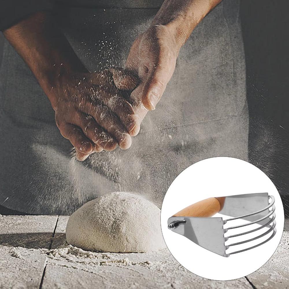 Stainless Steel Dough Blender Wood Handle Flour Cutter Egg Beater Butter Churner  Cream