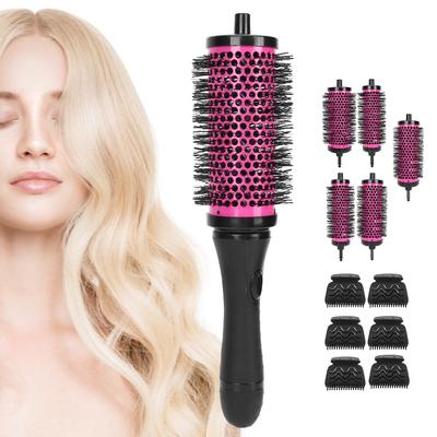 1 Juego 3 Tamaños Mango Desmontable Cepillo Rulo para el Cabello Con Pinzas de Posicionamiento Rizador de Barril Cerámico Peine Peluquería