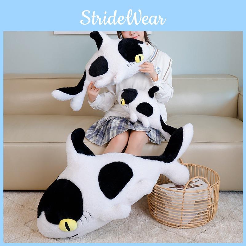Stuffed Shark Cow Toy Short Plush Doll Long Strip Pillow Children Accompanying
