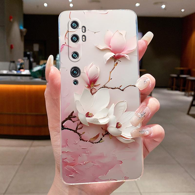 Phone Case For Xiaomi Mi cc9 Pro/Mi Note 10/Mi Note 10 Pro Butterfly Bow Protective Casing Transparent Soft Silicone TPU Cover