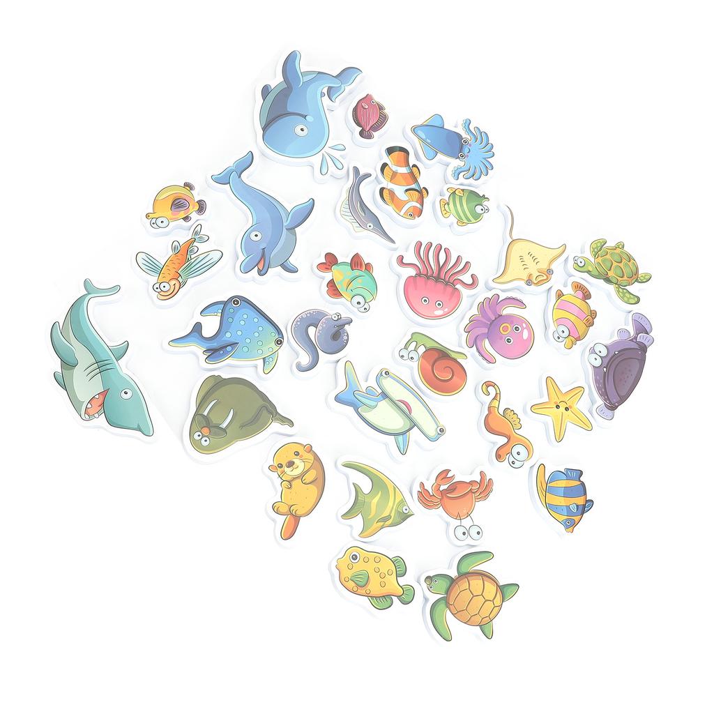 Babybadewanne Ozeantiere Puzzle Spielzeug Set EVA Kinder Badespielzeug Badewannenpuzzle für Dusche und Badewanne