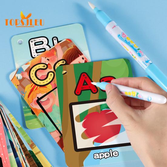 1 Set Alphabet Water Coloring Cards Educational Learning Toy Develop Hand Strength And Visual Perception Skills Paint Toys for Kids