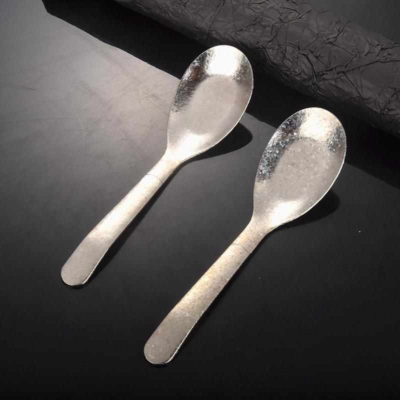Household Long Handled Dessert Flat Bottomed Spoon