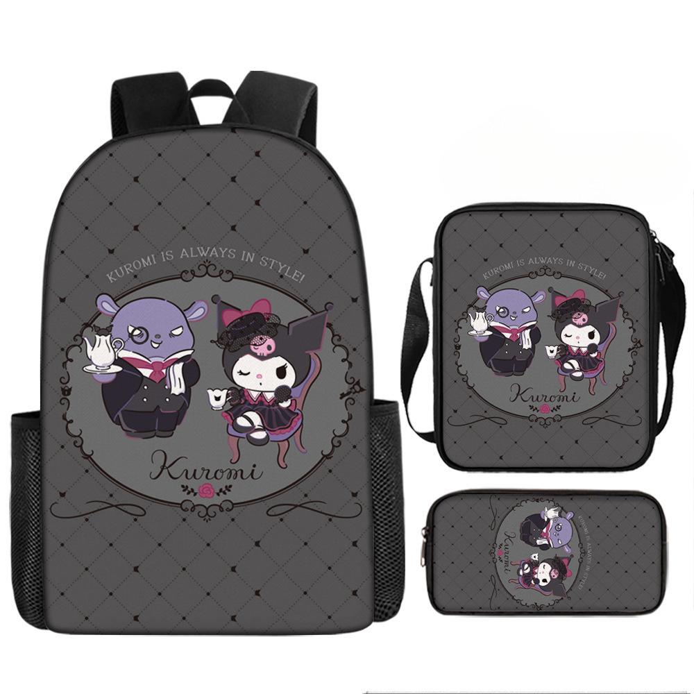 School Bag Student Backpack Cute Girl Lightweight Backpack Large Capacity Three-Piece Backpack