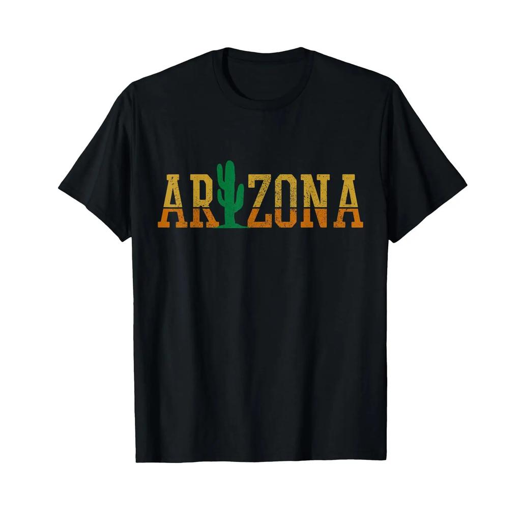 Arizona Cactus Usa Souvenir T Shirt Vintage Comfortable Designer Clothes Graphic Fashion Casual Breathable Stretched