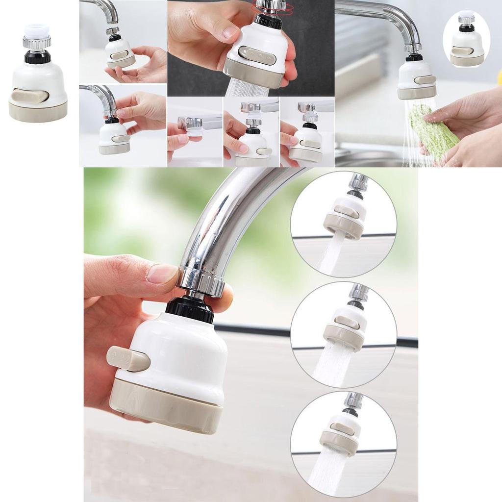 Stainless Steel 360 Rotating Faucet Head With Three Adjustable Modes For Water Saving