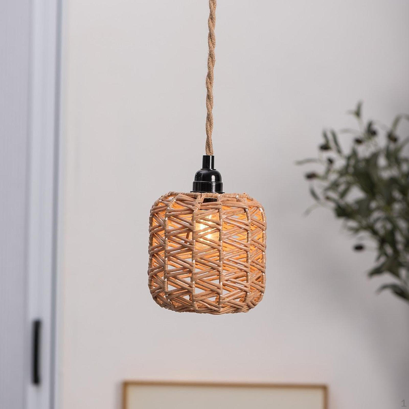 

Абажур из искусственного ротанга в стиле бохо, подвесной светильник в деревенском стиле для спальни Style B