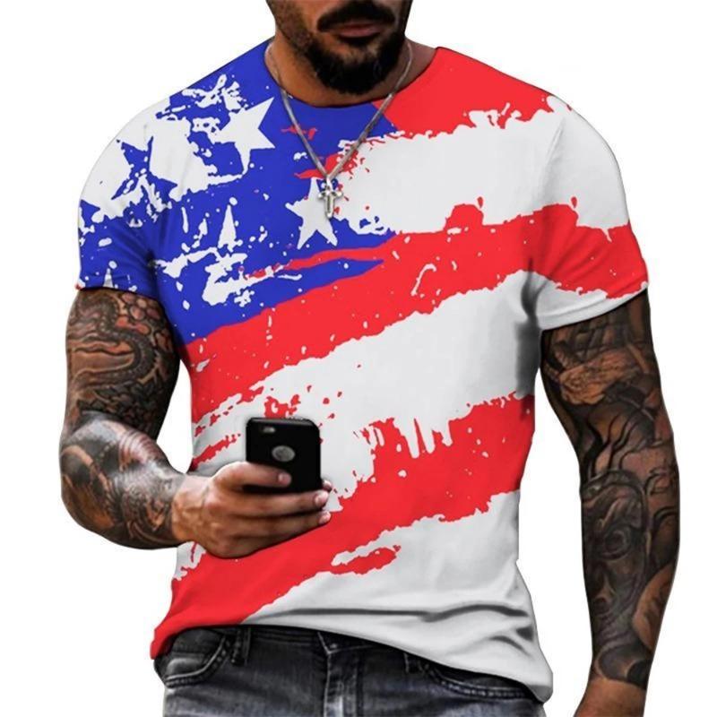 Men Women T-Shirts Star and Stripes Flag Digital Printing Graphic Tees