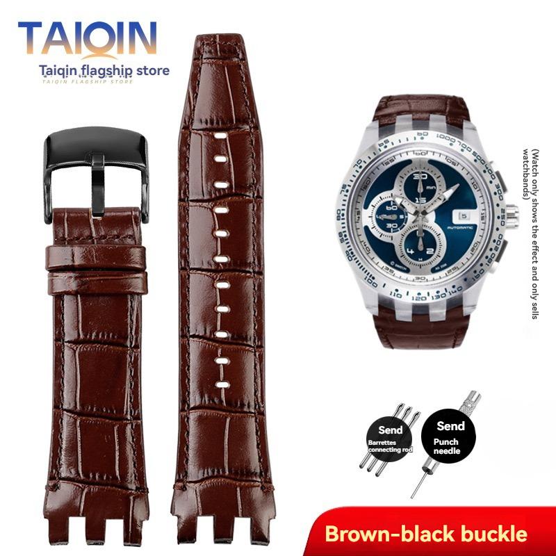 For Swatch SVGK403 SVGK407 SVGB400 SVGB402 SVGB408 Genuine Leather Watch Strap 22mm Men's Bracelet Strap Accessories