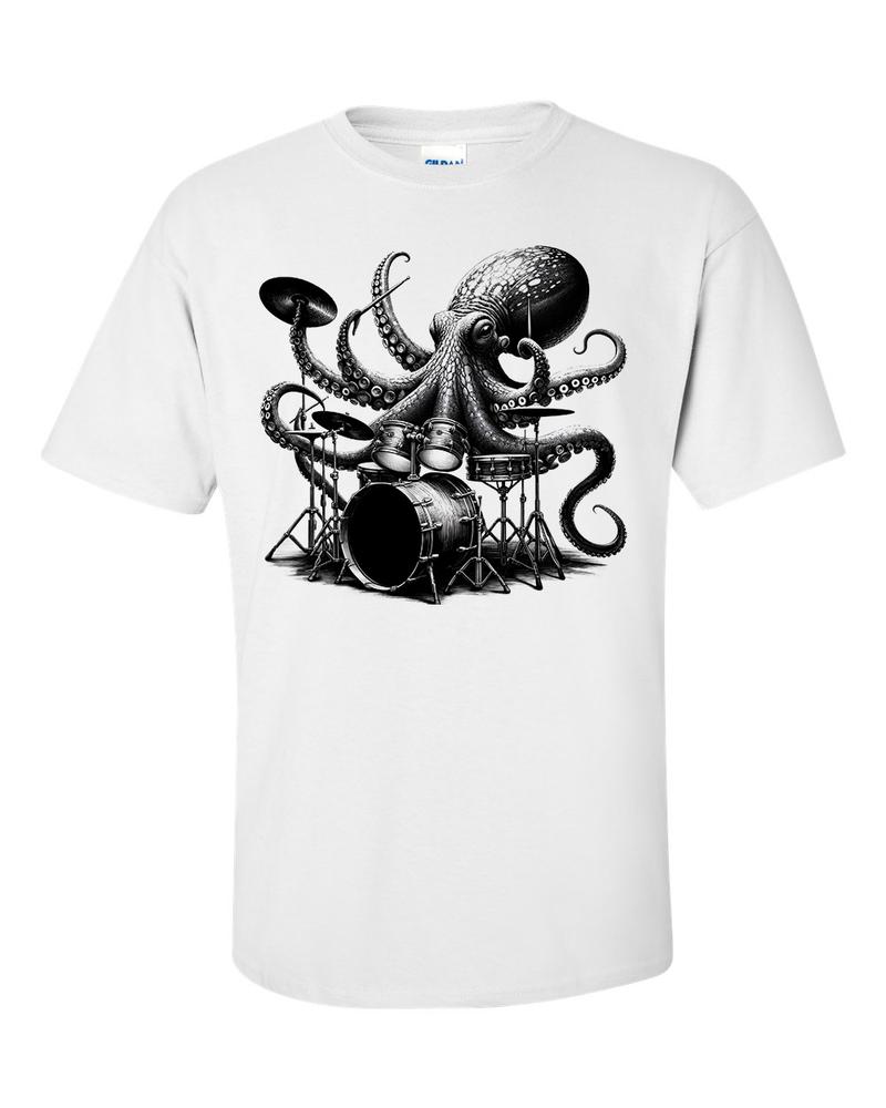 Octopus Playing Drums Drummer Gift Octopus Shirt Drum Player TShirt 2XL