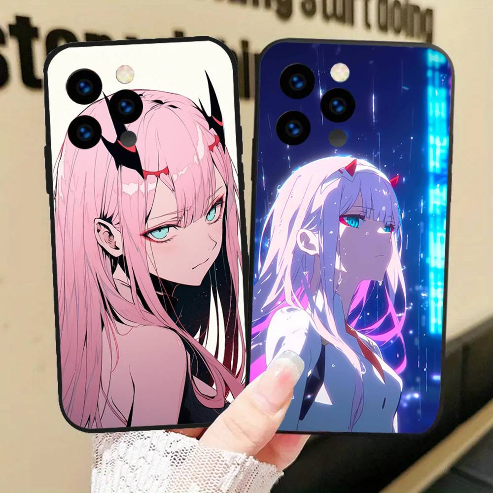 Zero Two Animation DARLING In The FRANXX Phone Case For IPhone 17 Air 16 15 14 13 Pro Max 11 12 Black Silicone Cover