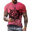 Retro Fashion Compass Compass Pattern 3D Printed Men's Street Loose T-shirt