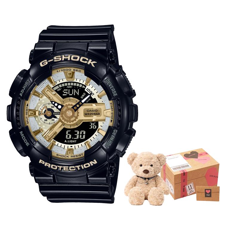Casio G-Shock Limited Edition Fashion Waterproof Shockproof Magnetic Sports Watch Quartz Movement Resin Strap Unisex Watches Gold GMA-S110GB-1APR