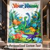 Dinosaur (19) Theme Custom Tapestry Personalized Custom Name Text Wall Hanging Tapestry Home Decor Background Cloth