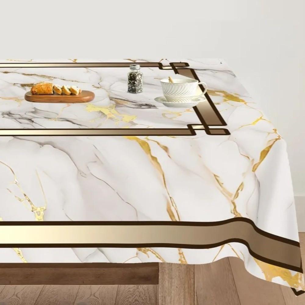 Marble Printed Rectangular Table Cloth 180×140cm Universal Table Cover Beauty Massage