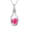 Women Drift Bottle Pendant Heart Rhinestone Inlaid Necklace Jewelry Gift