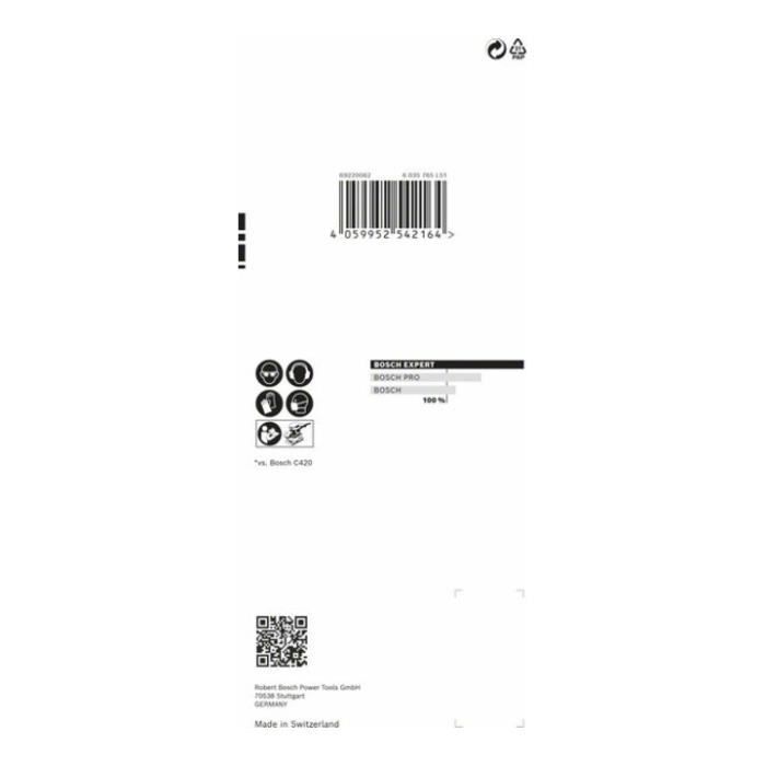 Papier abrasif - bosch professional - c470 - 80 x 133 mm - g 60 - 8 trous