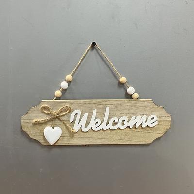 Vintage Welcome Sign Hanging Decor with Small Heart Ornament Home Kitchen Bathroom Living Room Bedroom Restaurant Outdoor Use