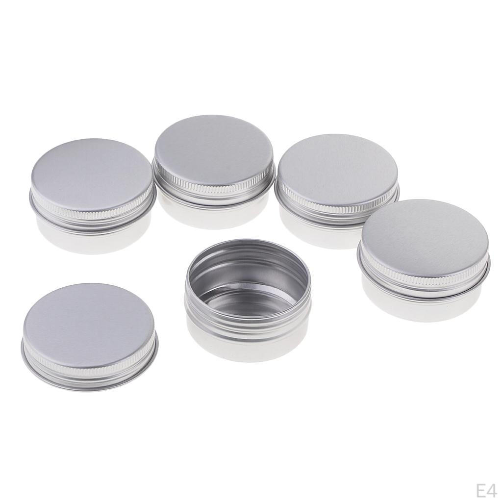 30ml/40ml/120ml Empty Aluminium Cosmetic Pot Container Box Screw Lid Can Bottle Lot - Silver Colors