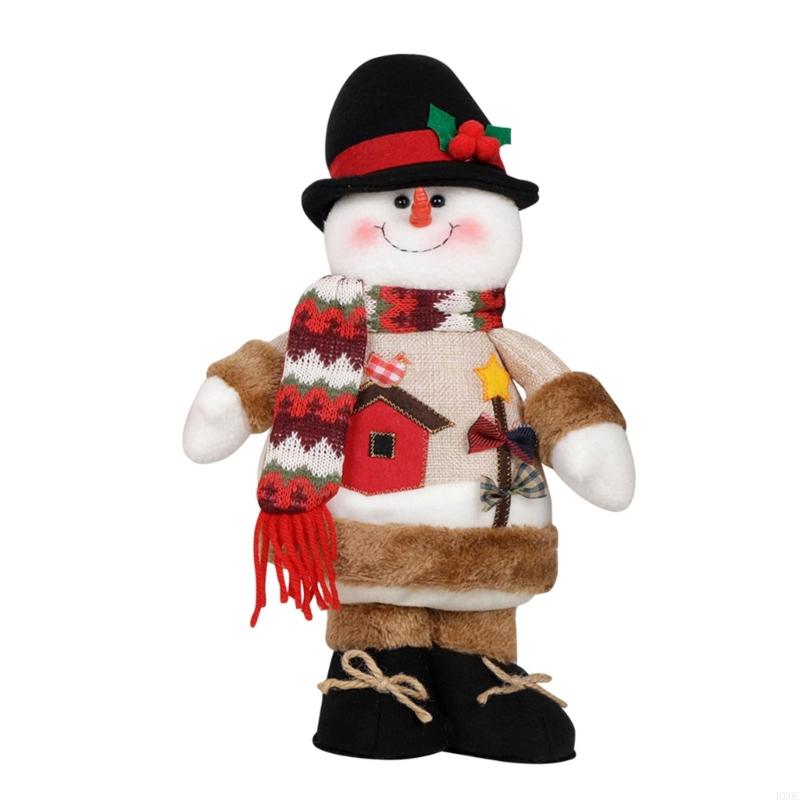 

Standing Snowman With Reindeer Plastic Decorative Figurine For Christmas Tabletop Display HX6C